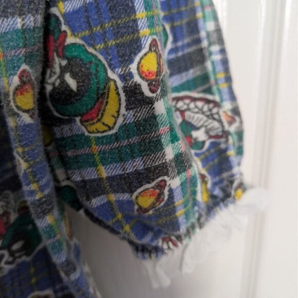 Handmade Plaid Marvin the Martian Nightgown Womens Size XL Flannel Oversize - Picture 4 of 10